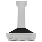 ZLINE 30 in Wall Mount Range Hood Convertible Satin Stainless Steel Black Matte Shell 400 CFM KB4SNX-BLM-30