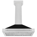 ZLINE 36 in. Wall Mount Range Hood Convertible Satin Stainless Steel Black Matte Shell Stainless Steel Handle (KB4SNX-BLM-36)