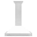 ZLINE 36 in. Wall Mount Range Hood Convertible Satin Stainless Steel White Matte Shell Stainless Steel Handle (KB4SNX-WM-36)