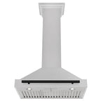 ZLINE 30 in. Wall Mount Range Hood Convertible Satin Stainless Steel Matte Black Handle 400 CFM (KB4SNZ-30-MB)