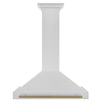 ZLINE 36 in. Wall Mount Range Hood – Satin Stainless Steel, Convertible Venting, Champagne Bronze Handle (KB4SNZ-36-CB)