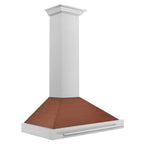 ZLINE 36 in. Wall Mount Range Hood 400 CFM Convertible Stainless Steel with Copper Shell and Stainless Steel Handle (KB4STX-C-36)