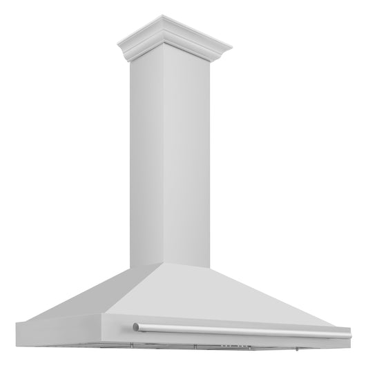 ZLINE 48 Inch Wall Mount Range Hood Stainless Steel 400 CFM Stainless Steel Handle (KB4STX-48)