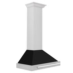 ZLINE 30 in. Wall Mount Range Hood Stainless Steel Black Matte Shell 4-Speed 400 CFM (KB4STX-BLM-30)
