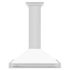 ZLINE 36 Inch Wall Mount Range Hood Stainless Steel White Matte Shell 400 CFM KB4STX-WM-36