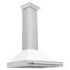 ZLINE 36 Inch Wall Mount Range Hood Stainless Steel White Matte Shell 400 CFM KB4STX-WM-36