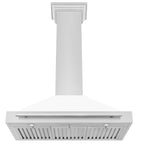 ZLINE 36 Inch Wall Mount Range Hood Stainless Steel White Matte Shell 400 CFM KB4STX-WM-36