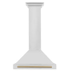 ZLINE 30 Inch Wall Mount Range Hood Stainless Steel Champagne Bronze Handle Autograph Edition (KB4STZ-30-CB)