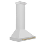 ZLINE 30 Inch Wall Mount Range Hood Stainless Steel Champagne Bronze Handle Autograph Edition (KB4STZ-30-CB)