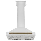 ZLINE 30 Inch Wall Mount Range Hood Stainless Steel Champagne Bronze Handle Autograph Edition (KB4STZ-30-CB)