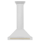ZLINE 30 in. Wall Mount Range Hood Stainless Steel Gold Handle Autograph Edition (KB4STZ-30-G)