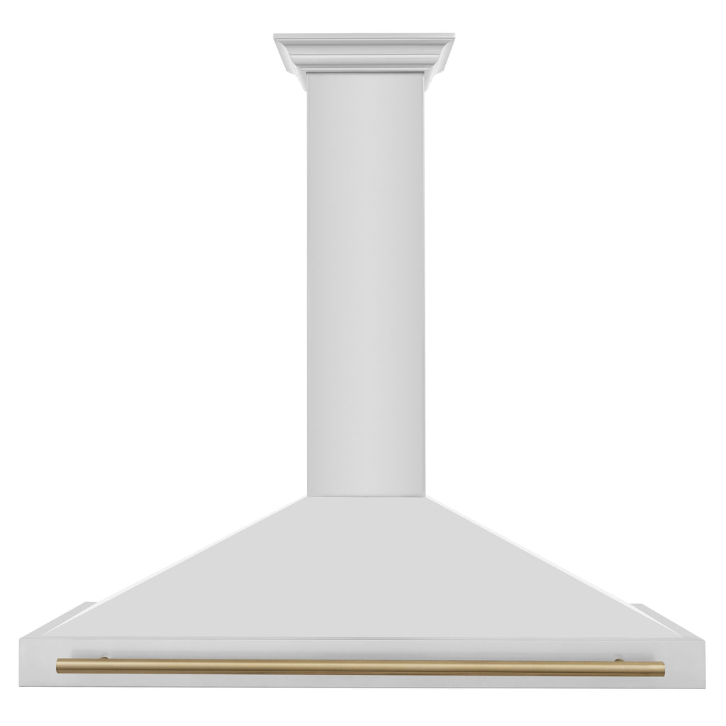 ZLINE 48-Inch Wall Mount Range Hood Stainless Steel Champagne Bronze Handle Autograph Edition (KB4STZ-48-CB)