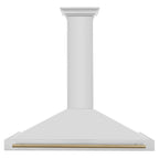 ZLINE 48-Inch Wall Mount Range Hood Stainless Steel Champagne Bronze Handle Autograph Edition (KB4STZ-48-CB)