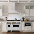ZLINE 48-Inch Wall Mount Range Hood Stainless Steel Champagne Bronze Handle Autograph Edition (KB4STZ-48-CB)