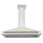 ZLINE 48-Inch Wall Mount Range Hood Stainless Steel Champagne Bronze Handle Autograph Edition (KB4STZ-48-CB)