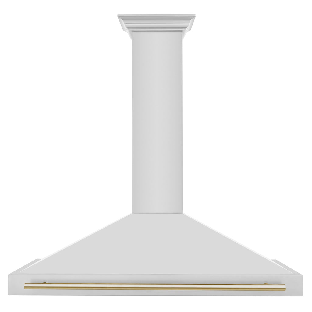 ZLINE 48 in. Wall Mount Range Hood Stainless Steel with Gold Handle Autograph Edition (KB4STZ-48-G)