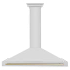 ZLINE 48 in. Wall Mount Range Hood Stainless Steel with Gold Handle Autograph Edition (KB4STZ-48-G)