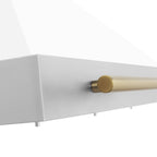 ZLINE 48 in. Range Hood Autograph Edition Stainless Steel White Matte Shell Gold Handle KB4STZ-WM48-G