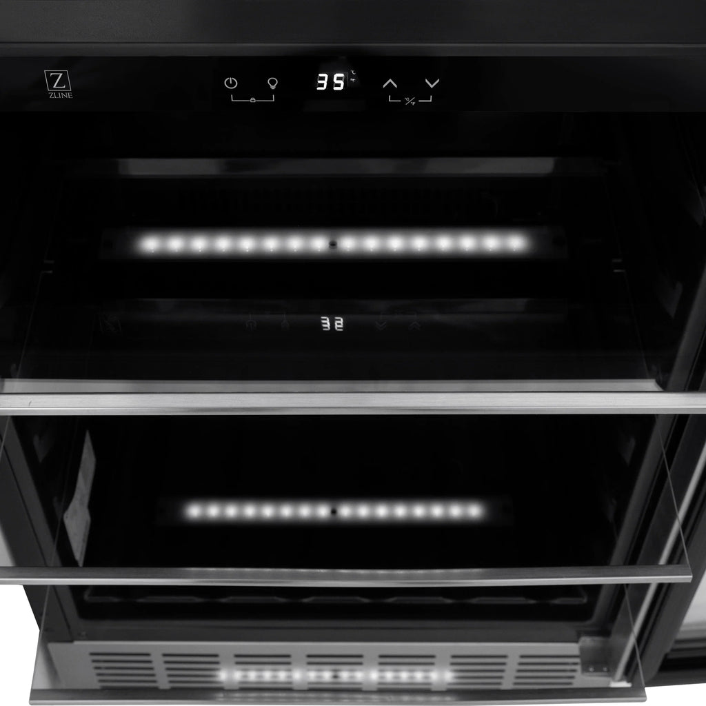 ZLINE 24" Monument 154 Can Beverage Fridge in Stainless Steel, RBV-US-24