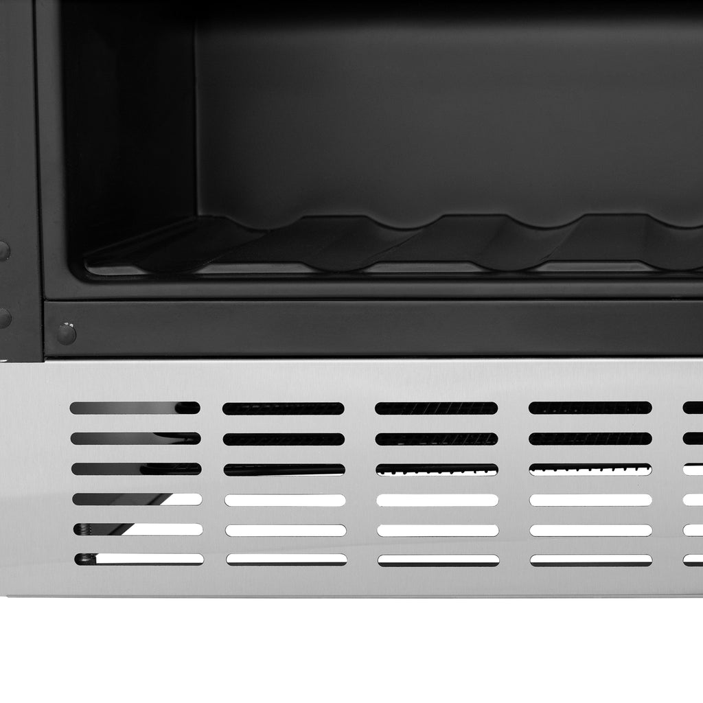 ZLINE Autograph 24" Monument 154 Can Beverage Fridge in Stainless Steel with Black Accents, RBVZ-US-24-MB