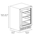 ZLINE Autograph 24" Monument 154 Can Beverage Fridge in Stainless Steel with Black Accents, RBVZ-US-24-MB