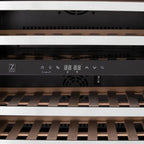 ZLINE Autograph 24" Monument Dual Zone 44-Bottle Wine Cooler in Stainless Steel with Gold Accents, RWVZ-UD-24-G