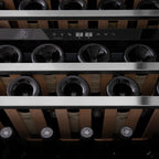 ZLINE Autograph 24" Monument Dual Zone 44-Bottle Wine Cooler in Stainless Steel with Champagne Bronze Accents, RWVZ-UD-24-CB