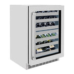 ZLINE 24" Touchstone Dual Zone 44 Bottle Wine Cooler with Satin Stainless Steel Glass Door, RWDO-SN-24