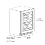 ZLINE 24" Touchstone Dual Zone 44 Bottle Wine Cooler with Satin Stainless Steel Glass Door, RWDO-SN-24