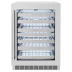 ZLINE 24" Touchstone Dual Zone 44 Bottle Wine Cooler with Satin Stainless Steel Glass Door, RWDO-SN-24