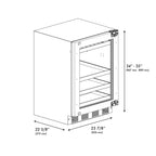 ZLINE 24" Touchstone 151 Can Beverage Fridge with Panel Ready Glass Door,  RBSPO-24