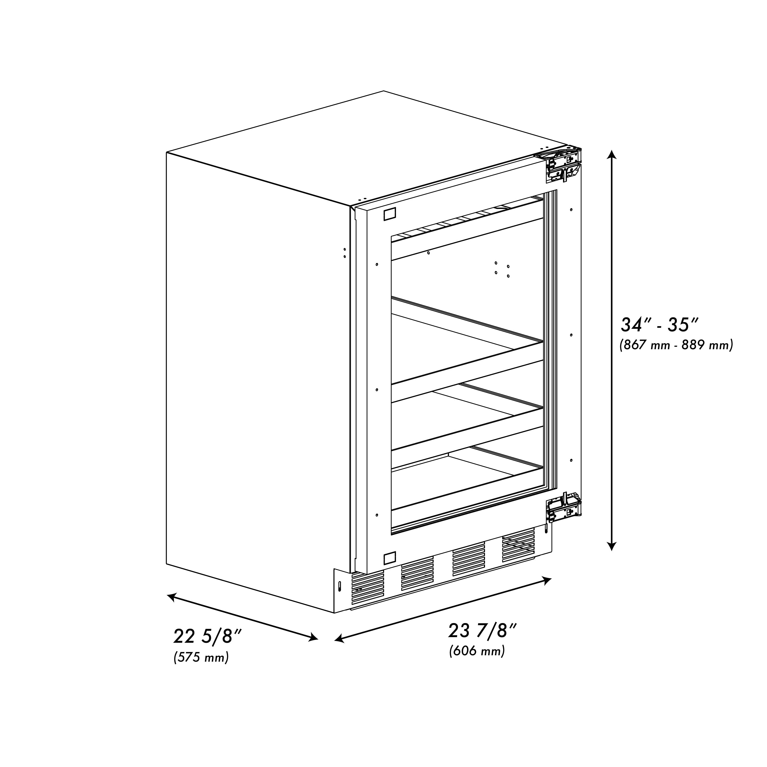 ZLINE Autograph 24" Touchstone 151 Can Beverage Fridge with Panel Ready Glass Door and Polished Gold Handle,  RBSPOZ-24-G