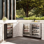 ZLINE 24" Touchstone Dual Zone 44 Bottle Wine Cooler with Satin Stainless Steel Glass Door, RWDO-SN-24