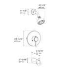 ZLINE Rubicon Elegant Shower System in Brushed Nickel, RBCN1-SHS-BN