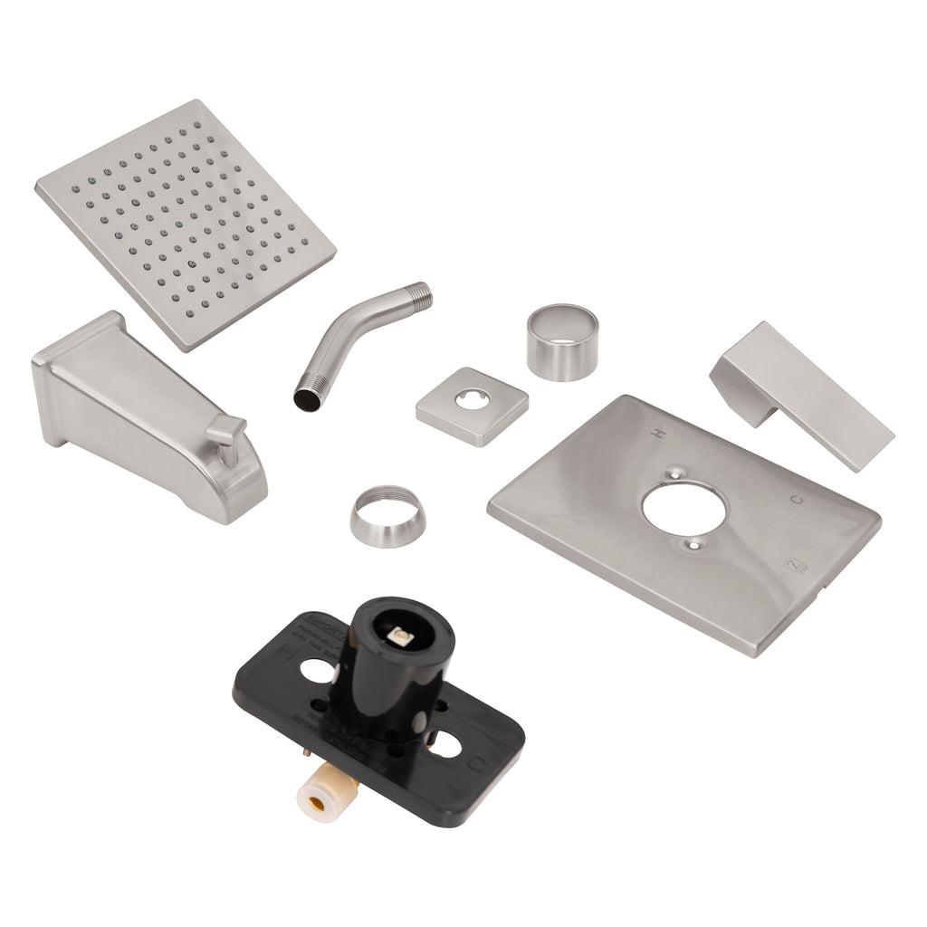 ZLINE Rubicon Modern Shower System in Brushed Nickel, RBCN2-SHS-BN