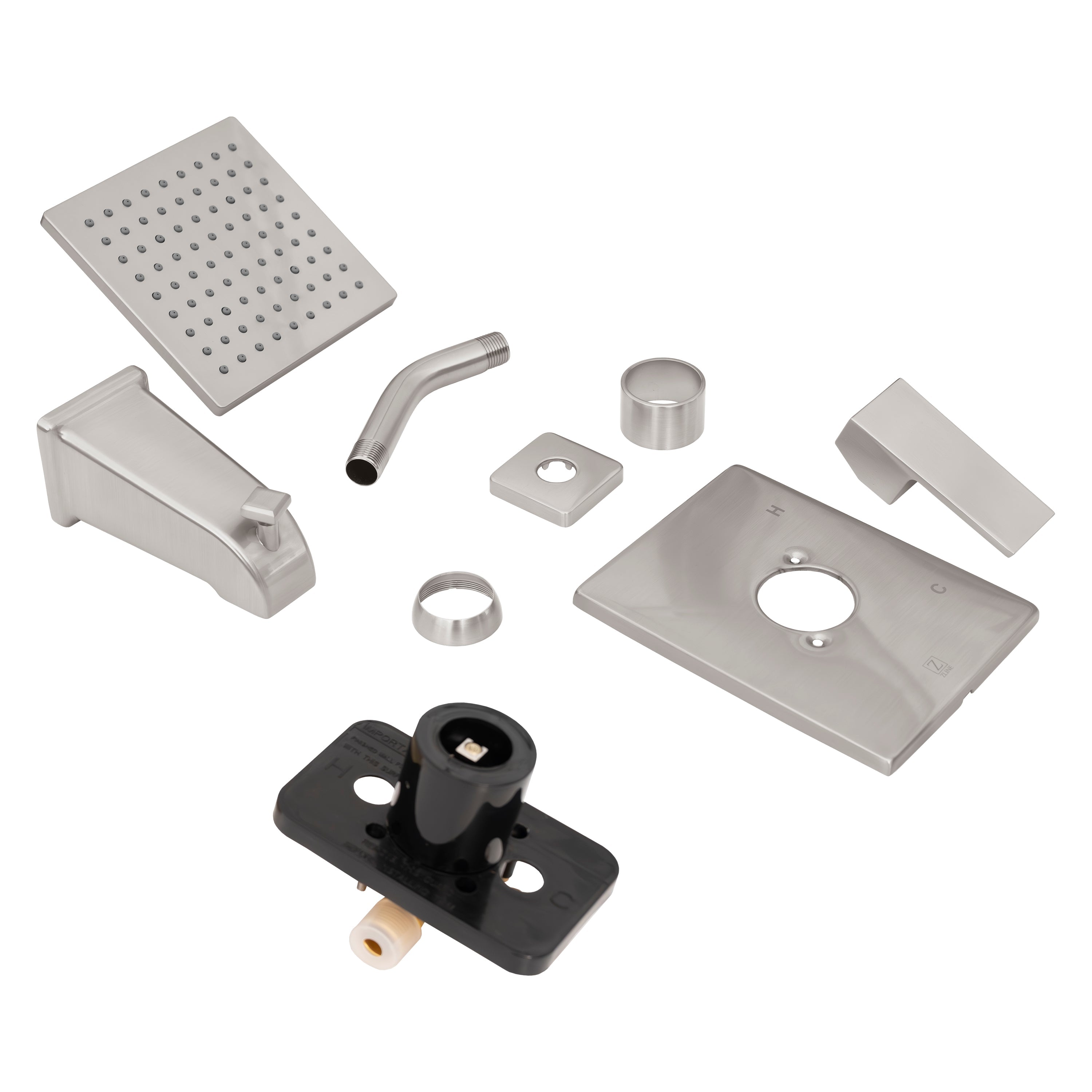 ZLINE Rubicon Modern Shower System in Brushed Nickel, RBCN2-SHS-BN