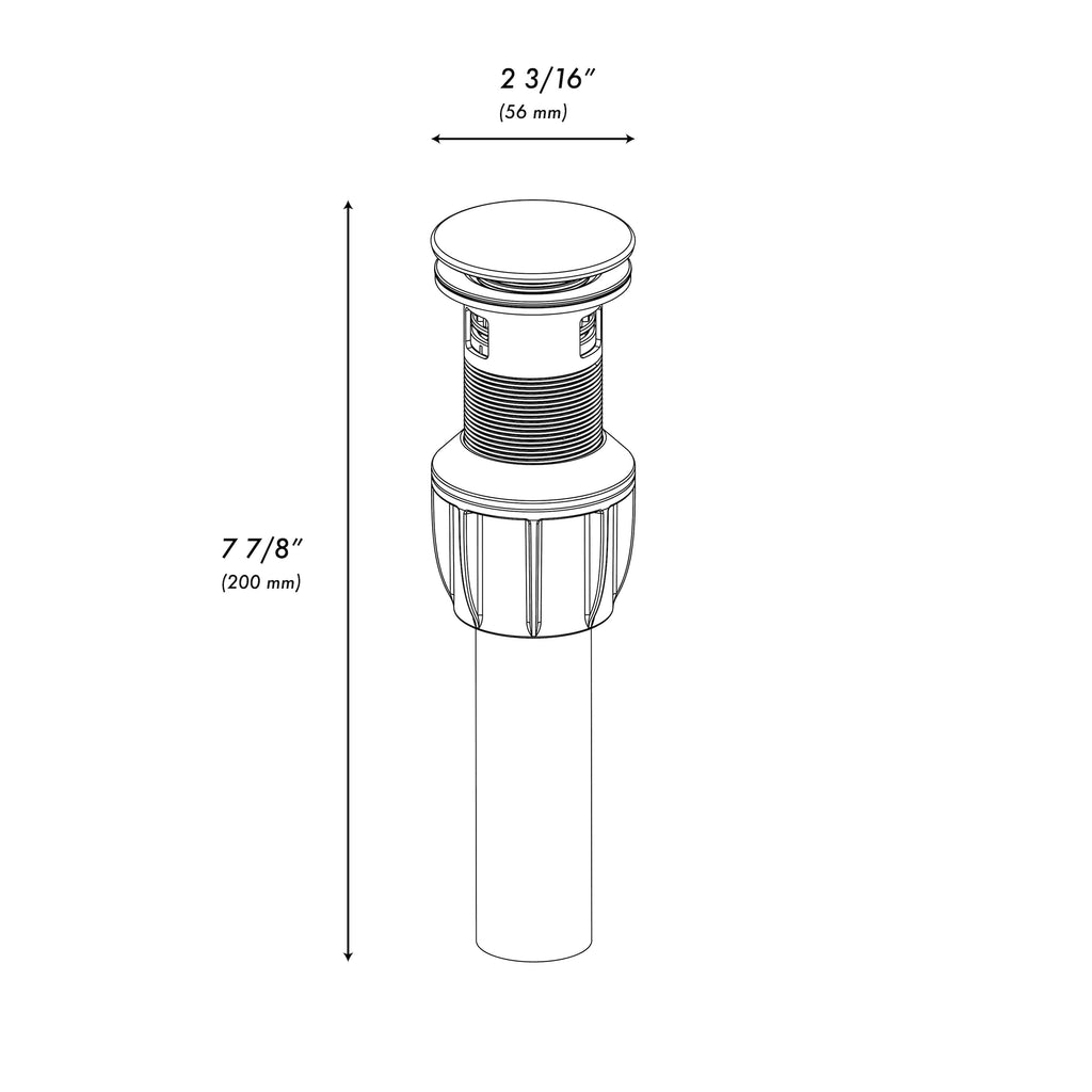 ZLINE Rubicon Push Button Drain in Matte Black, RBCN1-PDO-MB