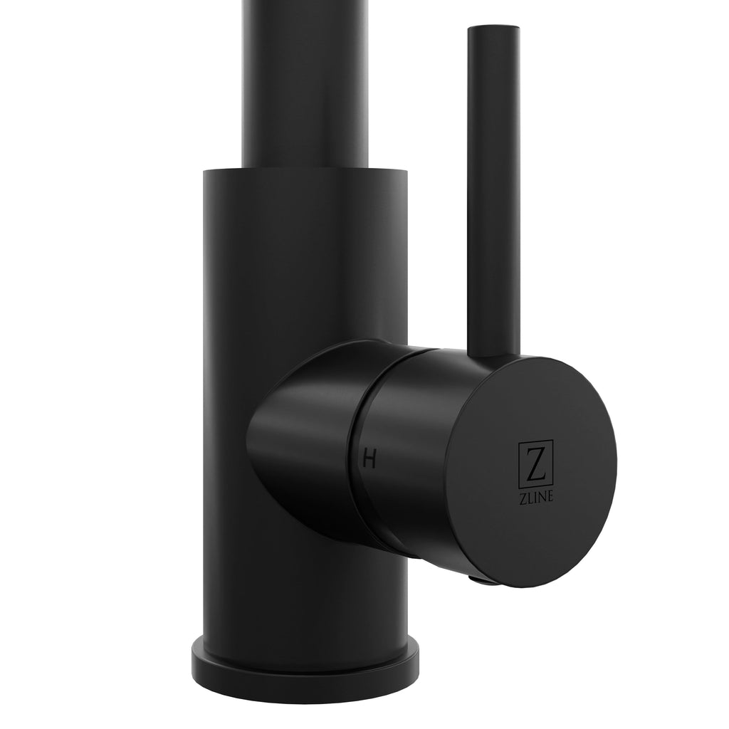 ZLINE Rubicon Pull Down Single Handle Kitchen Faucet in Matte Black, RBCN1-KF-MB