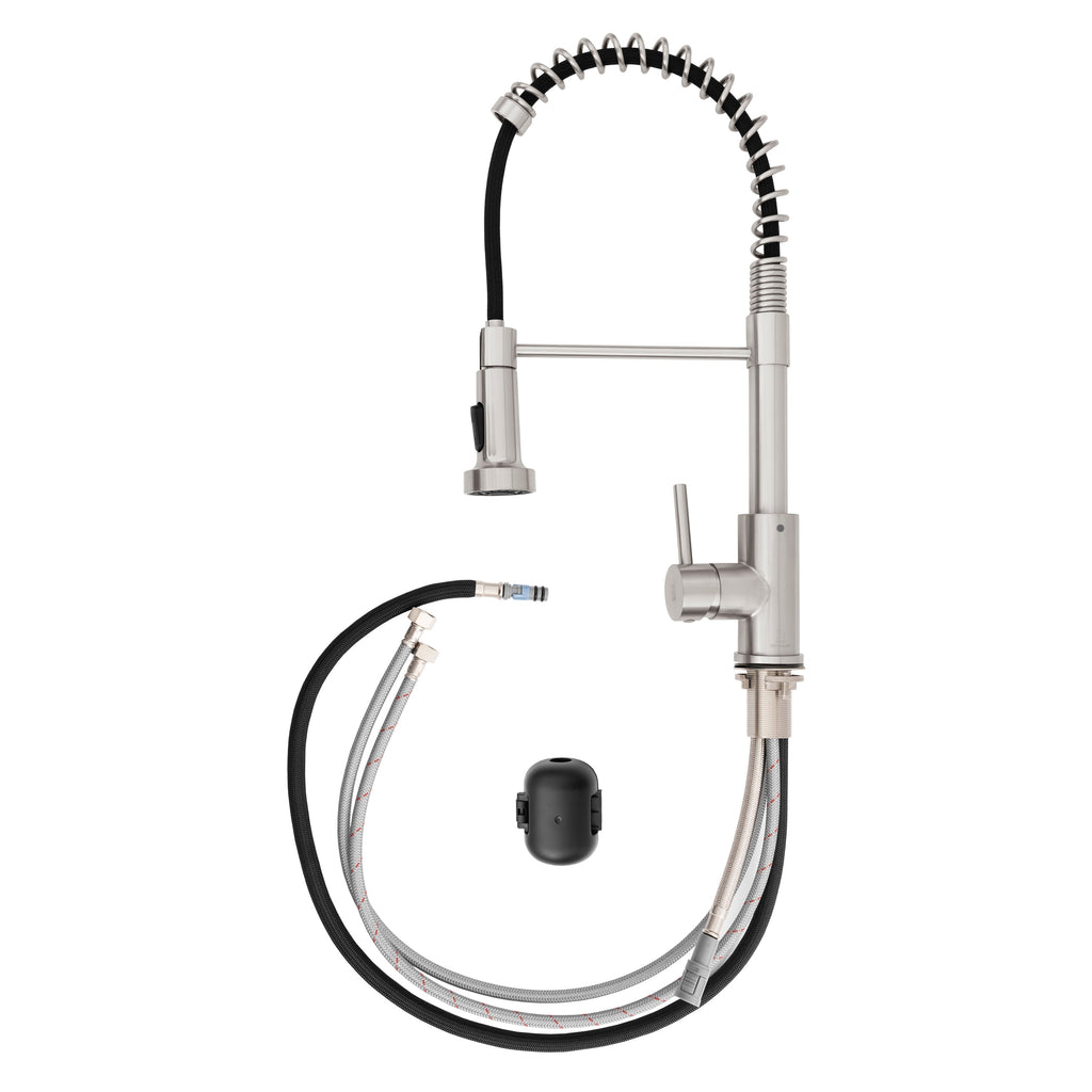 ZLINE Rubicon Pull Down Spring Spray Wand Kitchen Faucet in Brushed Nickel, RBCN2-KF-BN