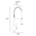 ZLINE Rubicon Pull Down Spring Spray Wand Kitchen Faucet in Brushed Nickel, RBCN2-KF-BN