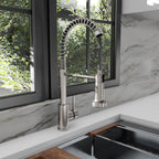 ZLINE Rubicon Pull Down Spring Spray Wand Kitchen Faucet in Brushed Nickel, RBCN2-KF-BN