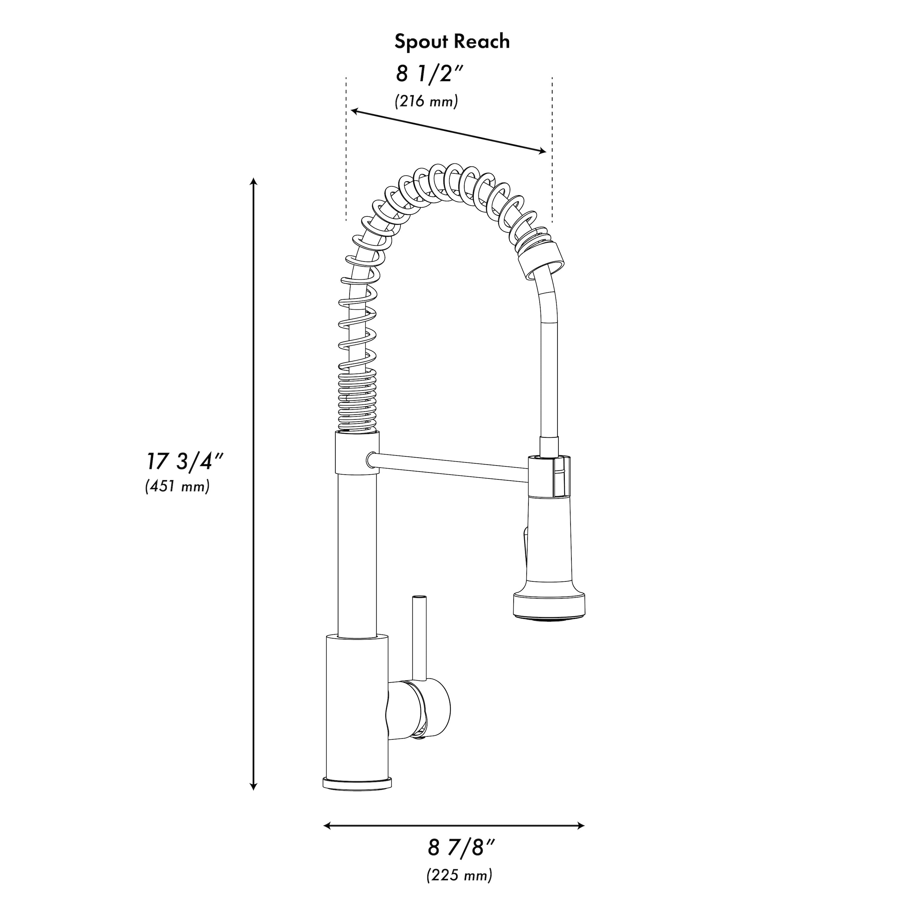 ZLINE Rubicon Pull Down Spring Spray Wand Kitchen Faucet in Matte Black, RBCN2-KF-MB