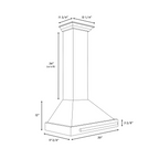 ZLINE 30 in. Wall Mount Range Hood 400 CFM Convertible Stainless Steel with Copper Shell and Stainless Steel Handle (KB4STX-C-30)