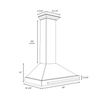 ZLINE 36 in. Wall Mount Range Hood, Convertible, Satin Stainless Steel, Copper Shell, Stainless Steel Handle (KB4SNX-C-36)