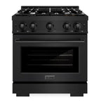ZLINE 30 in. Dual Fuel Range 4.2 cu. ft. 4 Burner Cooktop Black Stainless Steel, MODEL HDRB-30
