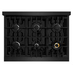 ZLINE 36 in. Select Dual Fuel Range with 6 Burners, 5.2 cu. ft. Oven Capacity, Black Stainless Steel (HDRB-36)