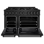 ZLINE 48 in. Dual Fuel Range Double Oven 6.7 cu. ft. 8 Burners Black Stainless Steel (HDRB-48)