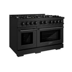 ZLINE 48 in. Dual Fuel Range Double Oven 6.7 cu. ft. 8 Burners Black Stainless Steel (HDRB-48)