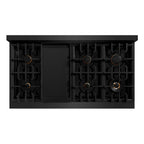 ZLINE 48 in. Gas Range Double Oven 6.7 cu. ft. Black Stainless Steel with 8 Brass Burners (HGRB-BR-48)