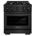 ZLINE 30 in. Gas Range 4.2 cu. ft. 4 Burners Black Stainless Steel (HGRB-30)